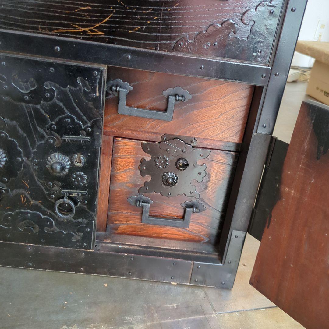 れいちゃん 箪笥 古材 古金具 引き出し 隠し箱 手提げ 飾り棚