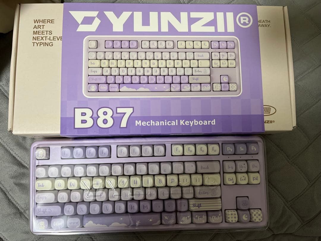 YUNZII B87 パープル メカニカルキーボード