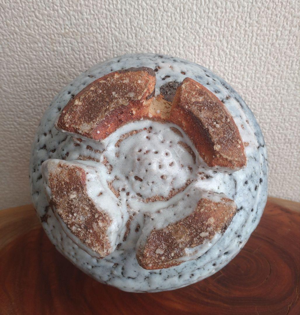 龍南 大振割高台茶碗 『氷壁』冬 共箱 茶道具 鬼萩