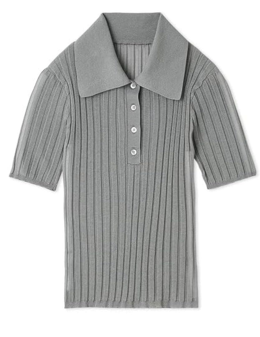 ★最終値下げ★新品タグ付　シルクブレンドシアーリブニットポロ