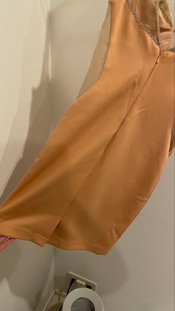 オレンジ Vネック ナイトドレス