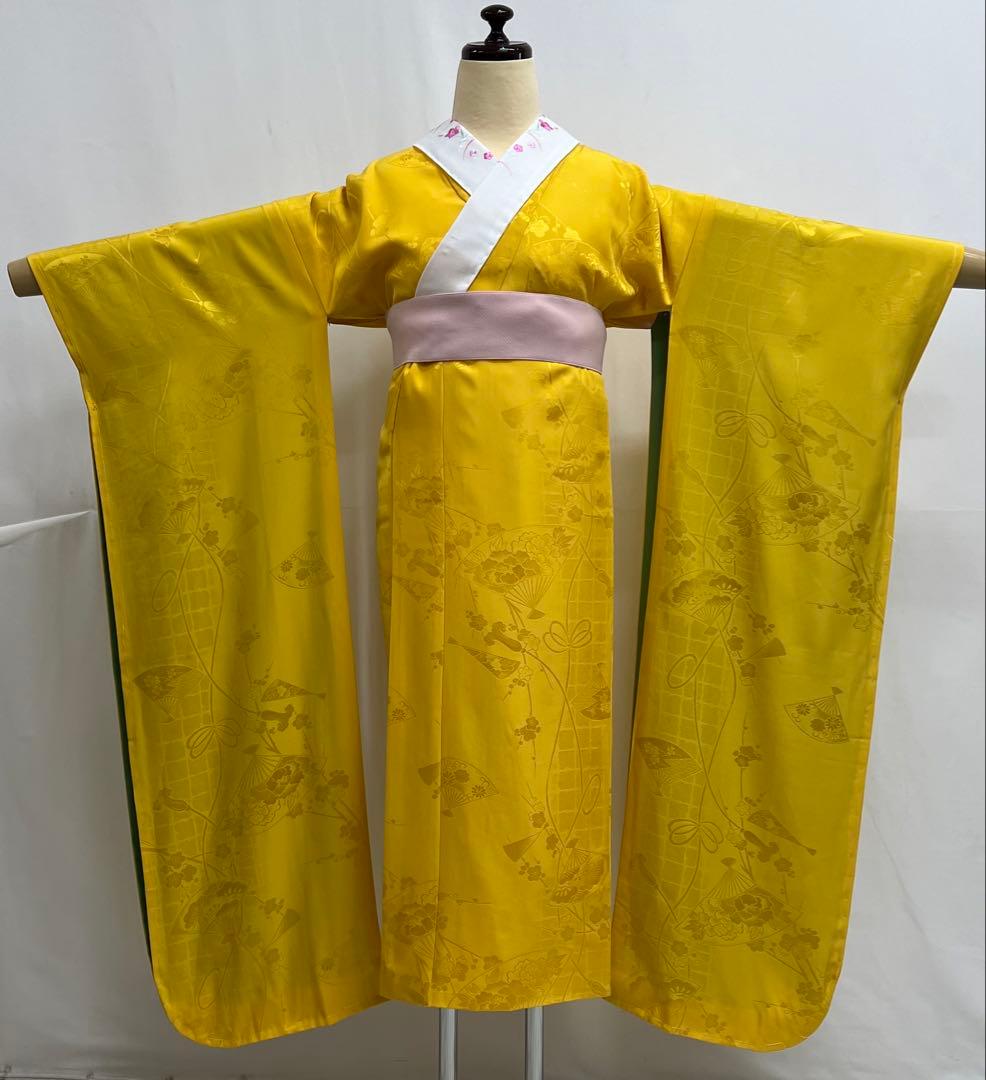 豪華　総絞り　振り袖　フルセット　別誂長襦袢付　金彩　刺繍　成人式　　緑　532