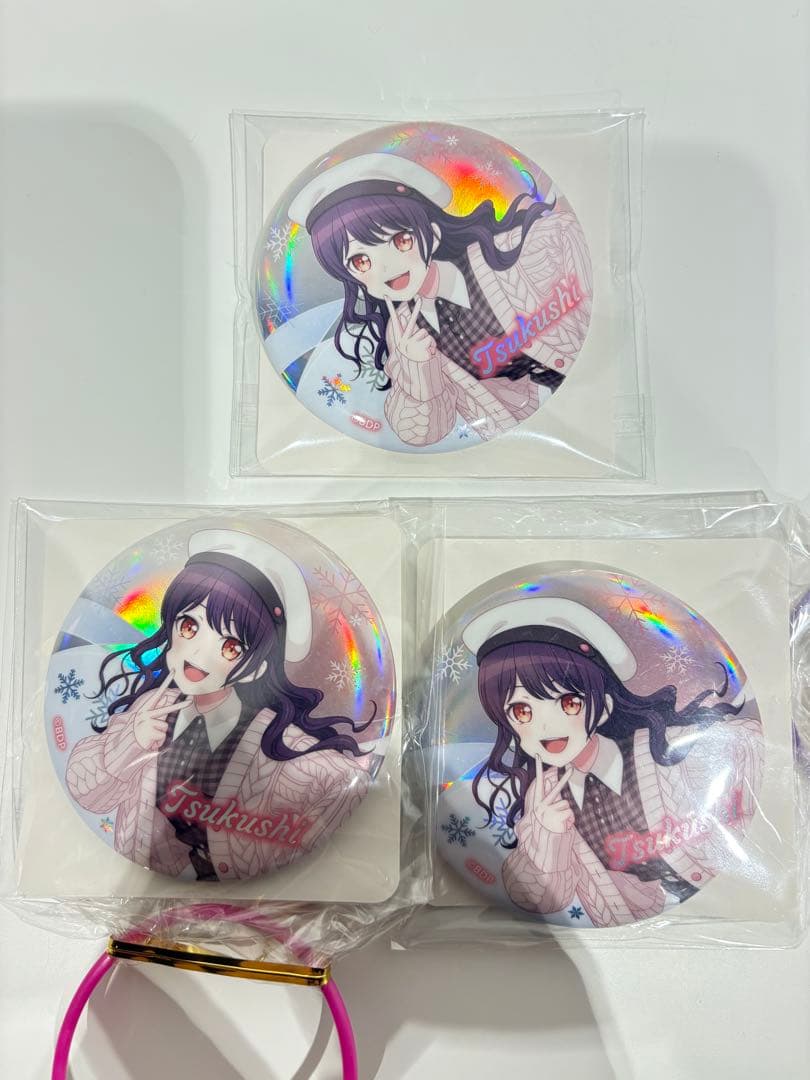 バンドリ オーロラ缶バッジ GiGO限定 二葉つくし 3個セット