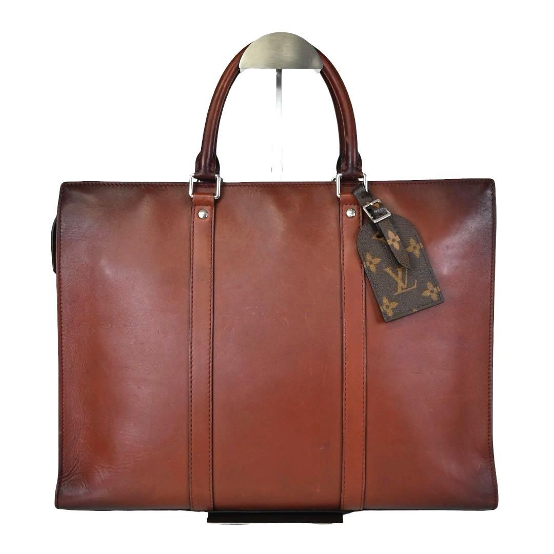 【美品】ルイヴィトン　サックプラバッグ　ハンドバッグ　茶色　ブラウン　レザー