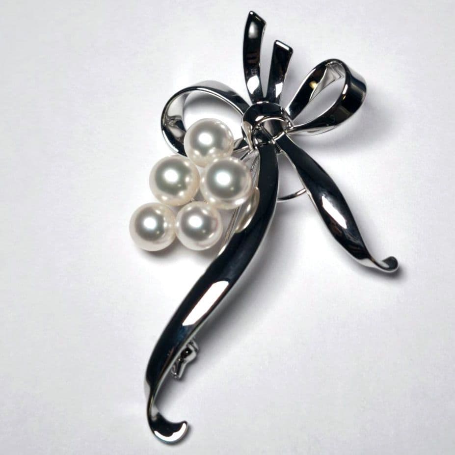 【未使用級 最高級】ミキモト ブローチ パール リボン 愛子様 ご着用 箱付き