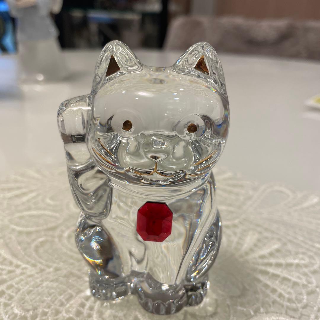 美品！バカラ まねき猫 レッドオクトゴン
