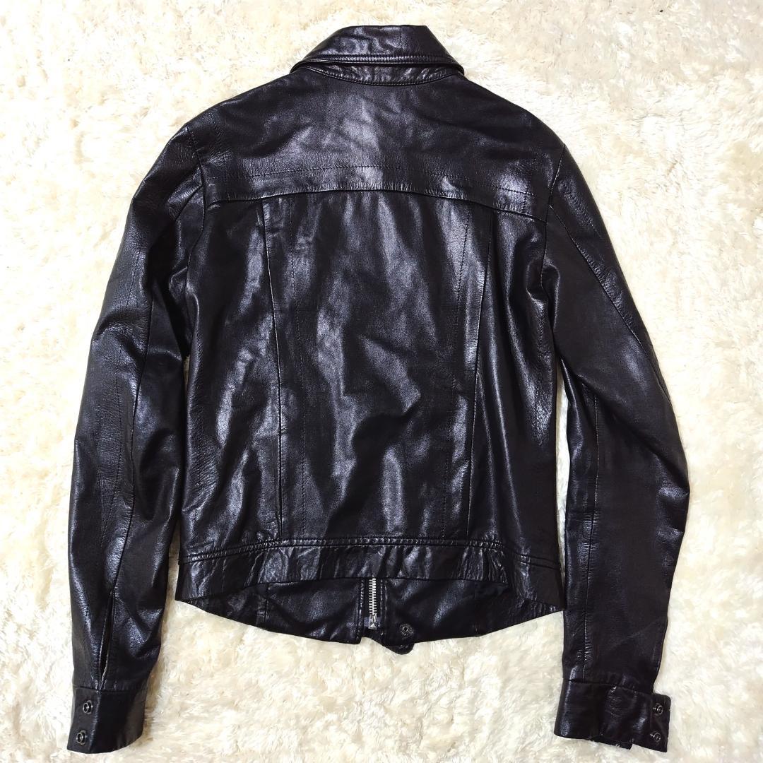 希少 セクスプリメ ライダースジャケット シングル サイズ46 ブラック 山羊革
