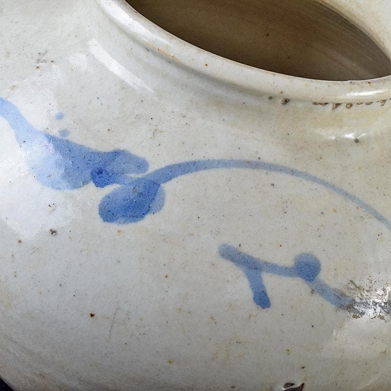 朝鮮美術　李朝　高麗白磁　染付　壷　V　R7947B