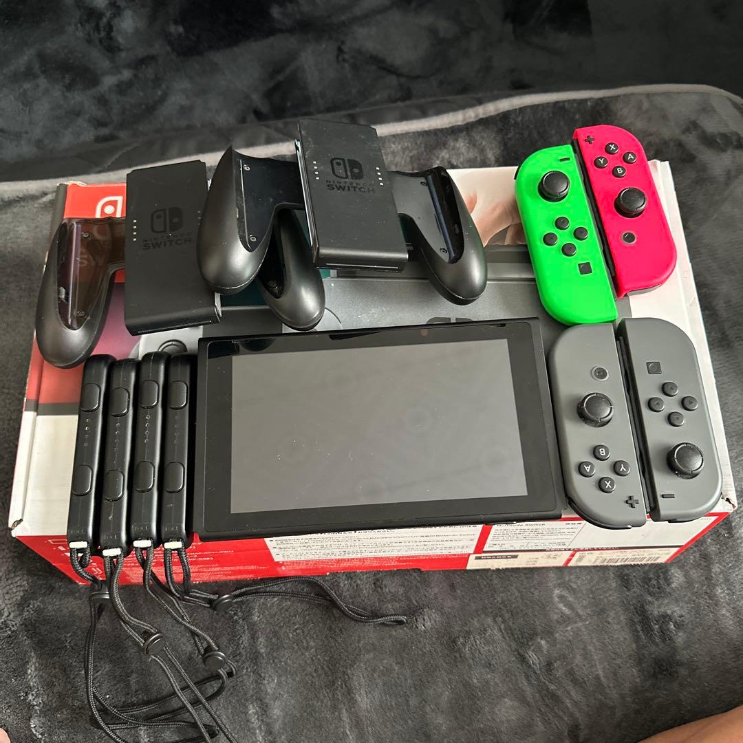 Nintendo Switch 本体 グレー ネオンレッド/ネオンブルー