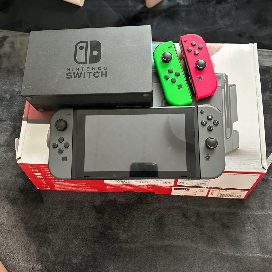 Nintendo Switch 本体 グレー ネオンレッド/ネオンブルー