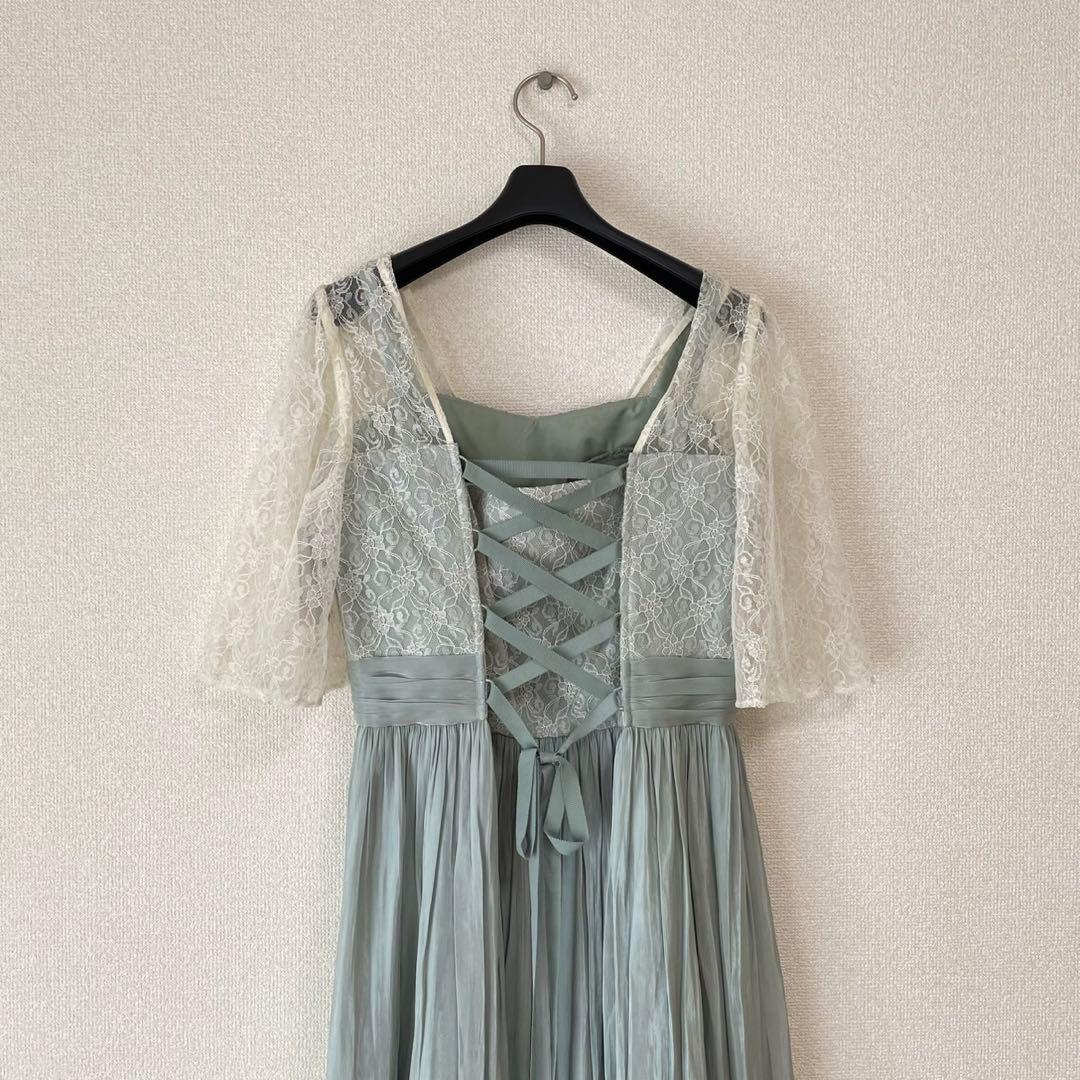 【新品未使用】AIMER WEB限定 ラメレース 割繊サテン袖付きドレス