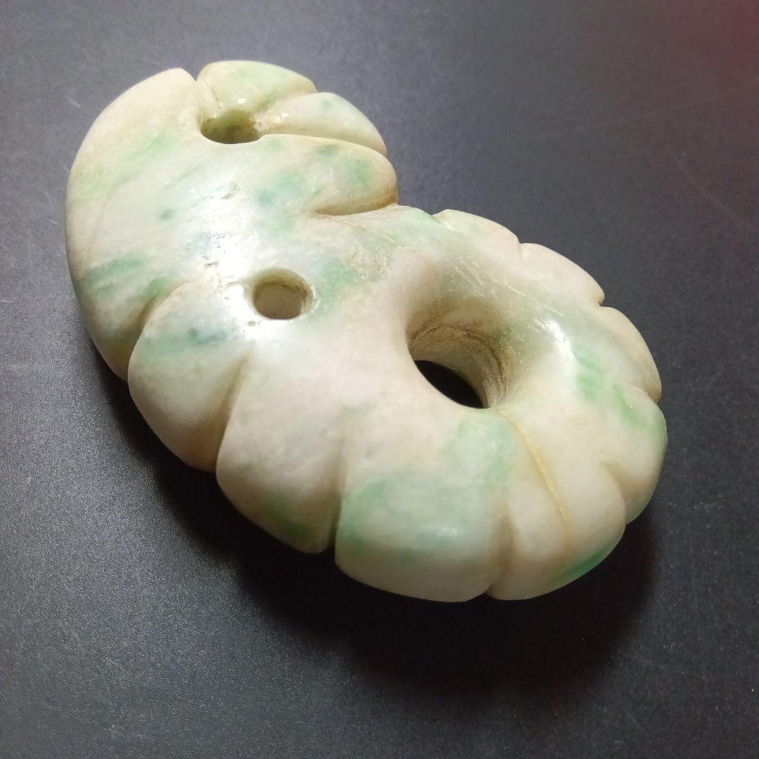 極上翡翠 　大型環状勾玉　秀麗勾玉　護符勾玉　歴史史料　極彩極上翡翠勾玉