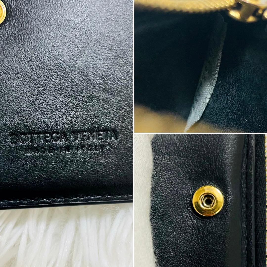 極美✨ボッテガヴェネタ 二つ折り財布 カセット レザー 黒