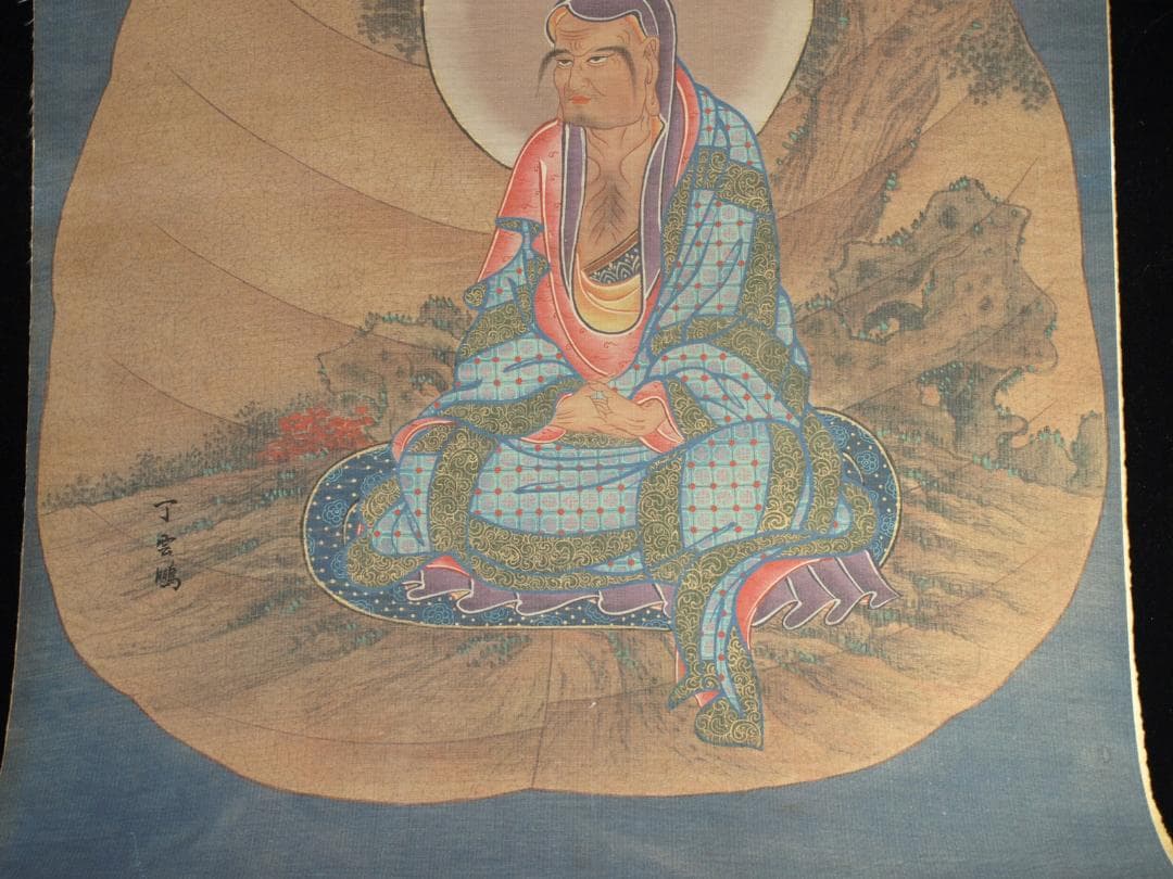 明時代 肉筆保證　掛け軸　捲り 古董品古美術 BD823C11-4