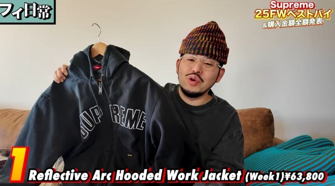 ジャケット・アウター SUPREME Reflective Arc Hooded WorkJacket