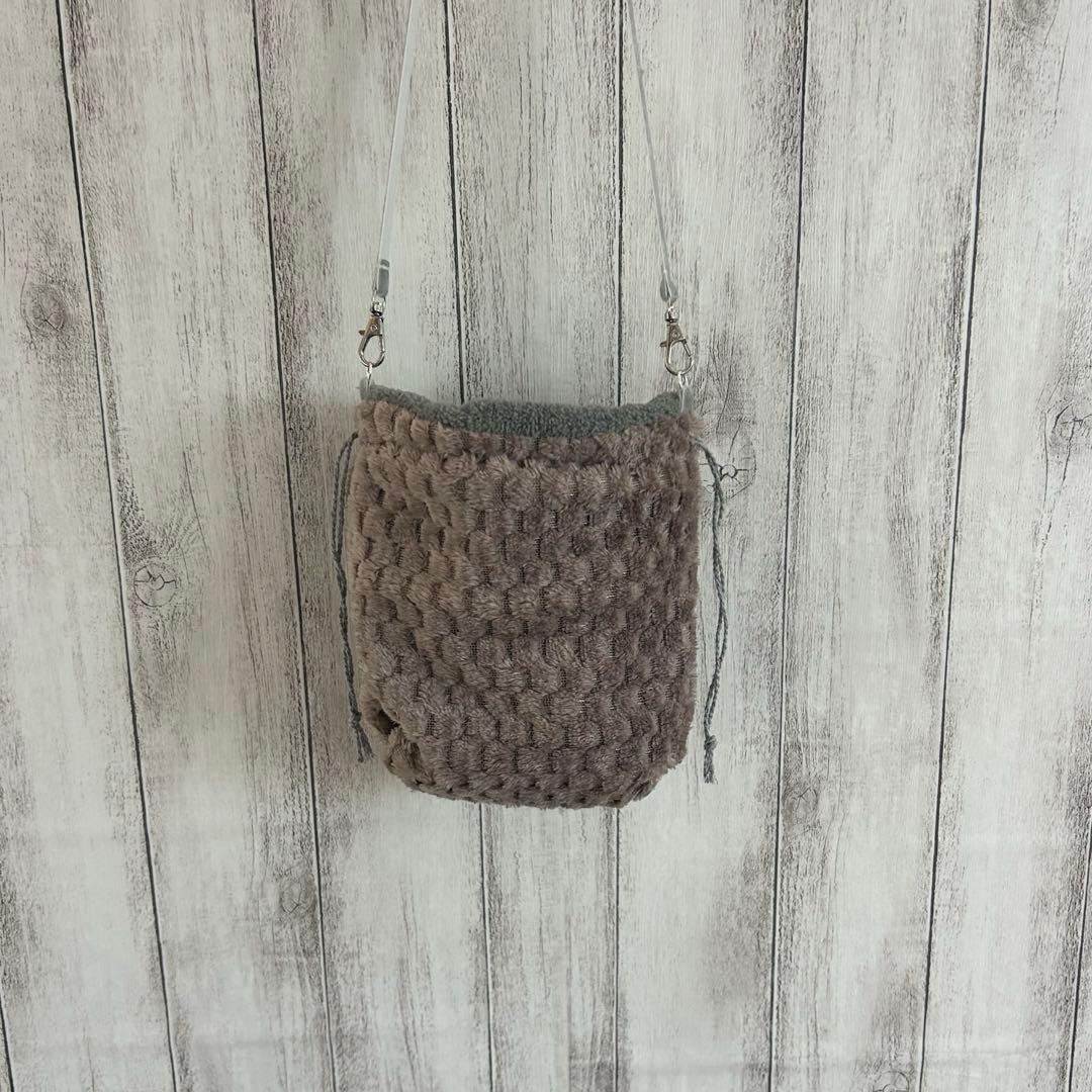 フクモモ仲良し巾着ポーチ　かのこチャコールグレー