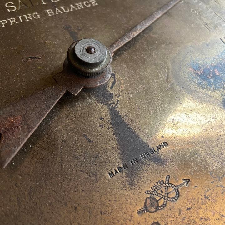 イギリスアンティーク　ハンギングスケール　真鍮製　SALTER社　ブロカント