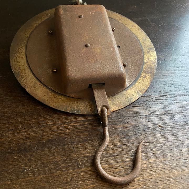 イギリスアンティーク　ハンギングスケール　真鍮製　SALTER社　ブロカント