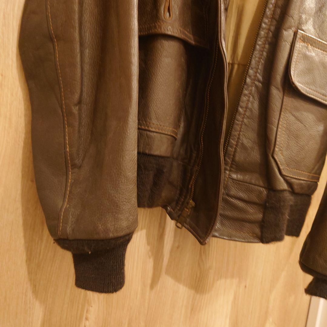 ビンテージ　USA製 Schott レザーフライトジャケット 襟ボア38　MA1