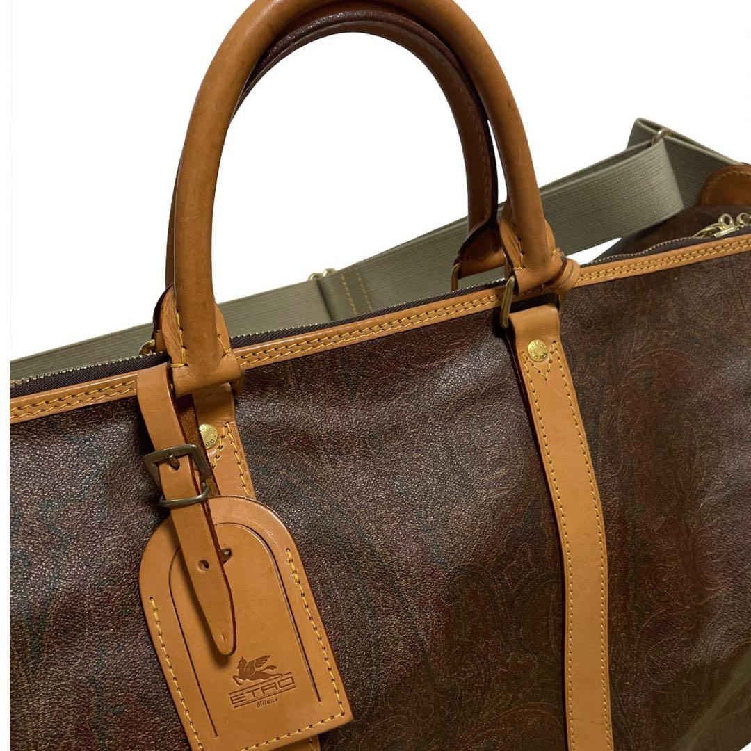 ETRO / 大容量 レザー ペイズリー柄 2WAYボストンバッグ イタリア製