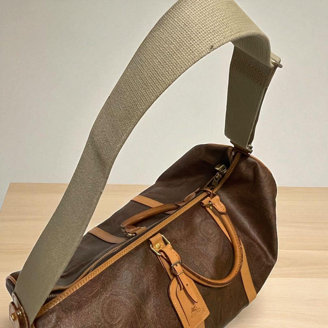 ETRO / 大容量 レザー ペイズリー柄 2WAYボストンバッグ イタリア製