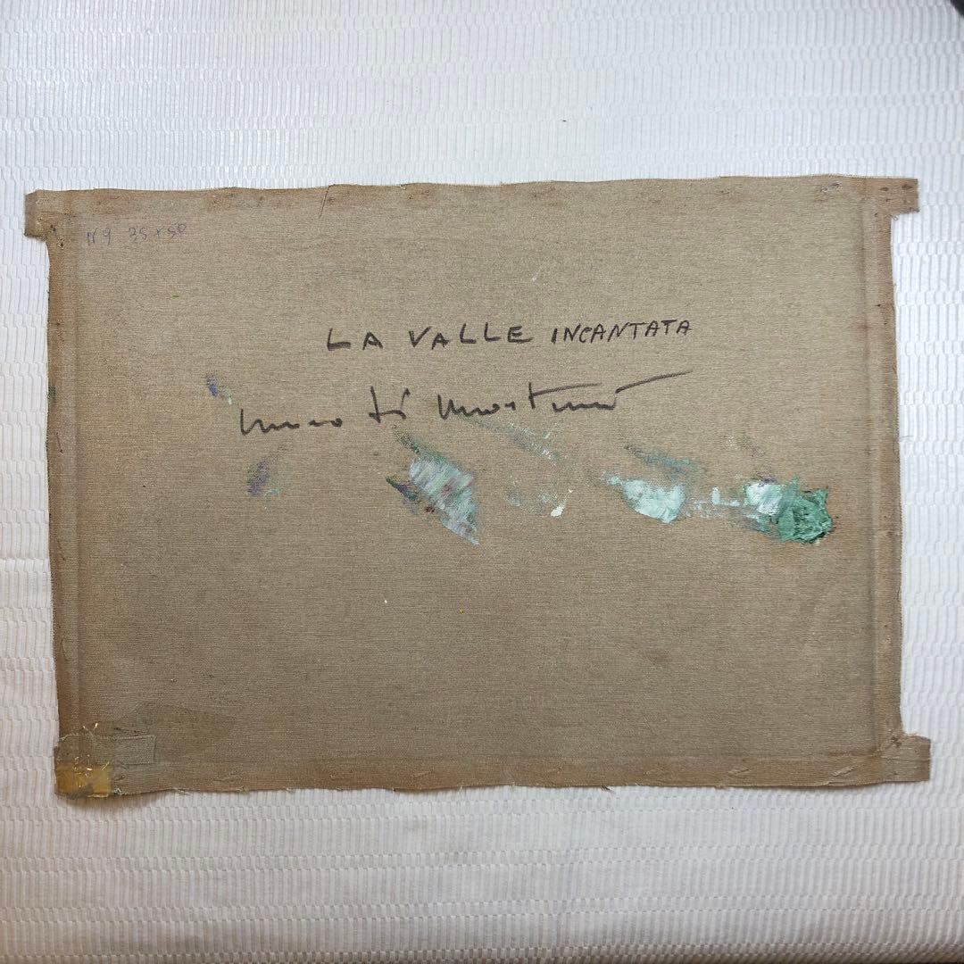 マリオ・ディ・マルティーノ　「カンターラの村」 油彩画　木枠無し　キャンバスのみ