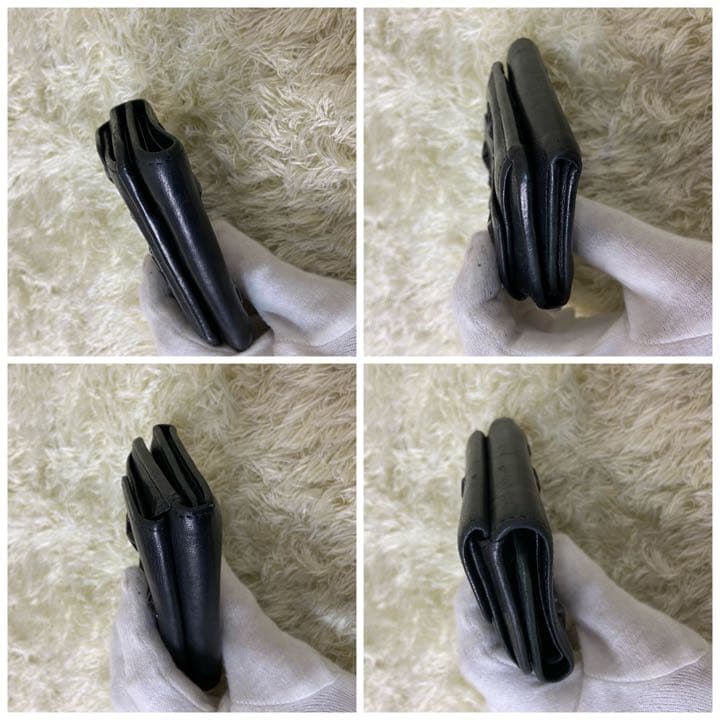 ジミーチュウ　三つ折り財布　ブラック　スタッズ　レザー　折り財布　ニーモ　星　黒