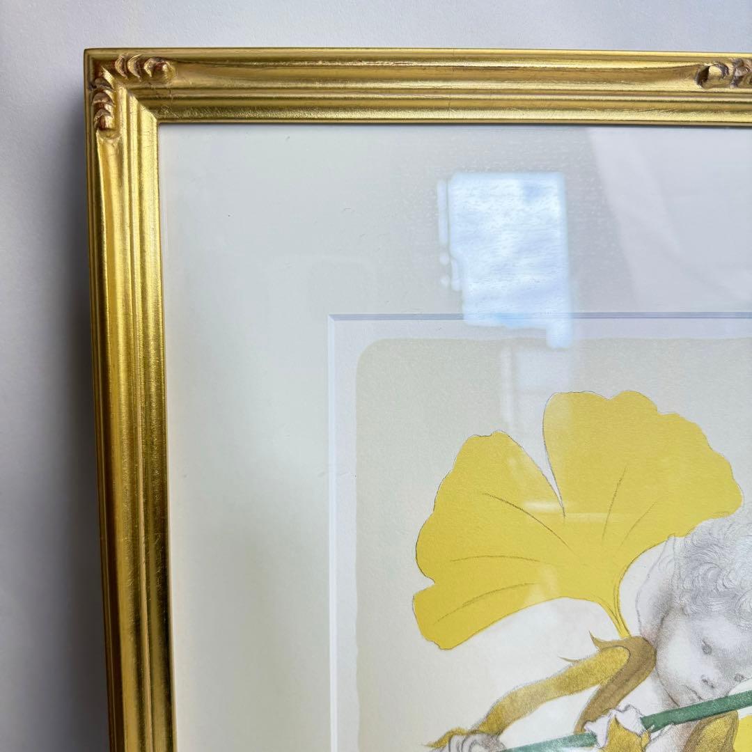 DA404 与勇輝　yuki ATAE絵画　絵　天使　キューピット　銀杏