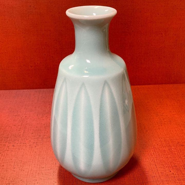 【未使用】 小笠原長春 鍋島青磁 花入 【真作保証】