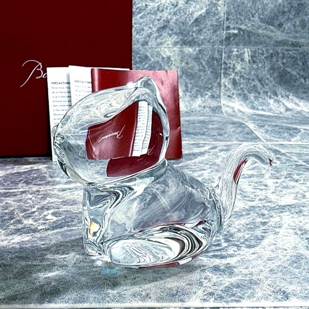 新品 美品 希少 バカラ クリスタルガラス ミニマルズ キャット フィギュリン