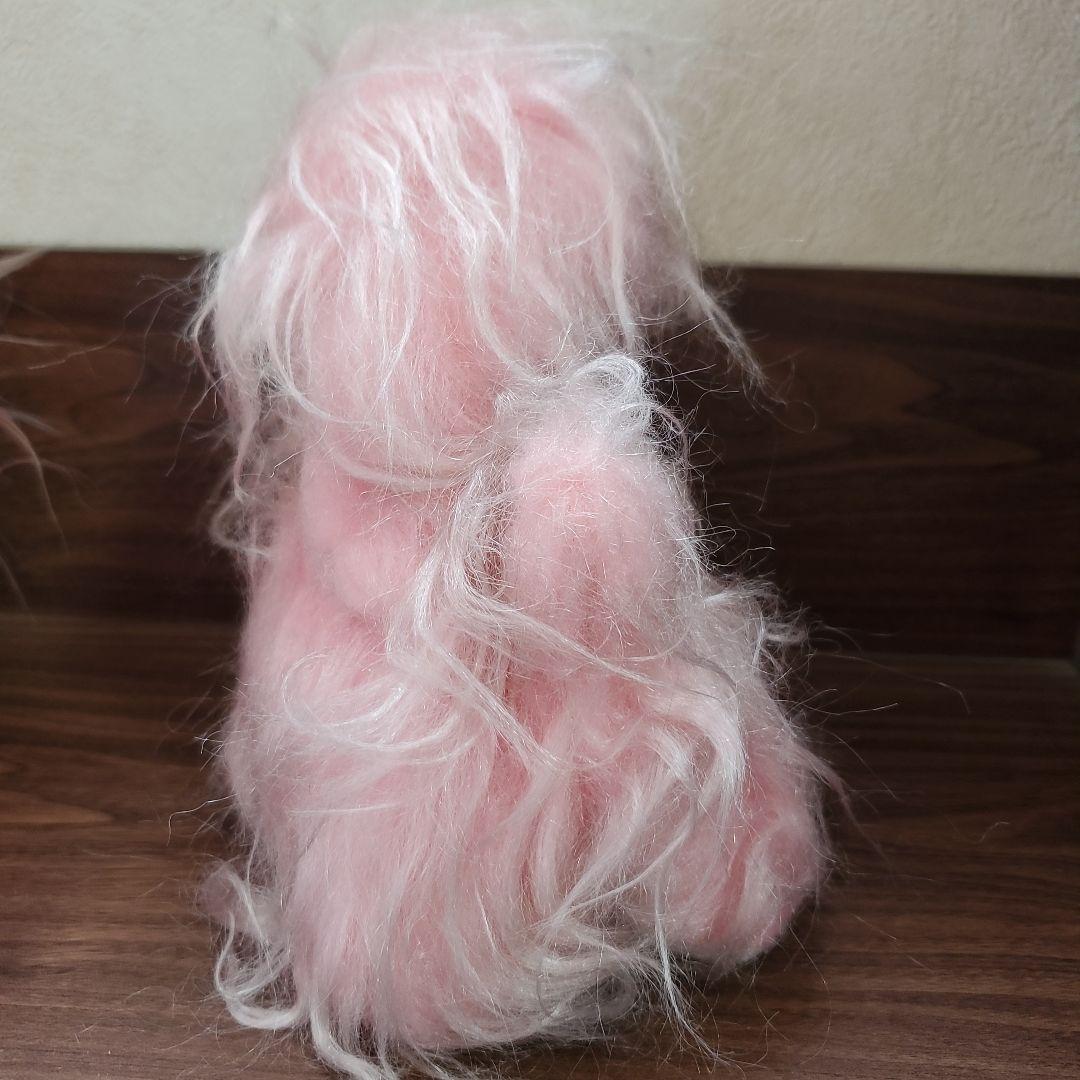 ☆ お手入れワンちゃん ぬいぐるみ ピンク 昭和レトロ 犬 ファンシー
