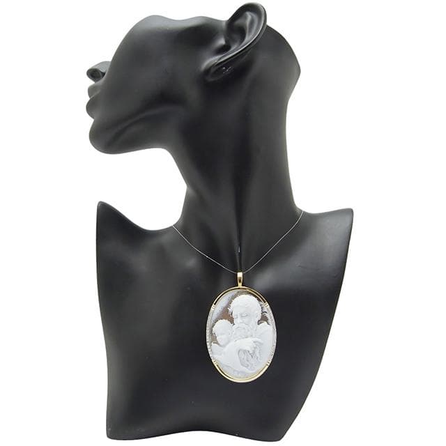 ジェンナーロ・ガロファロ シェルカメオダイヤブローチ K18/Pt900 24g