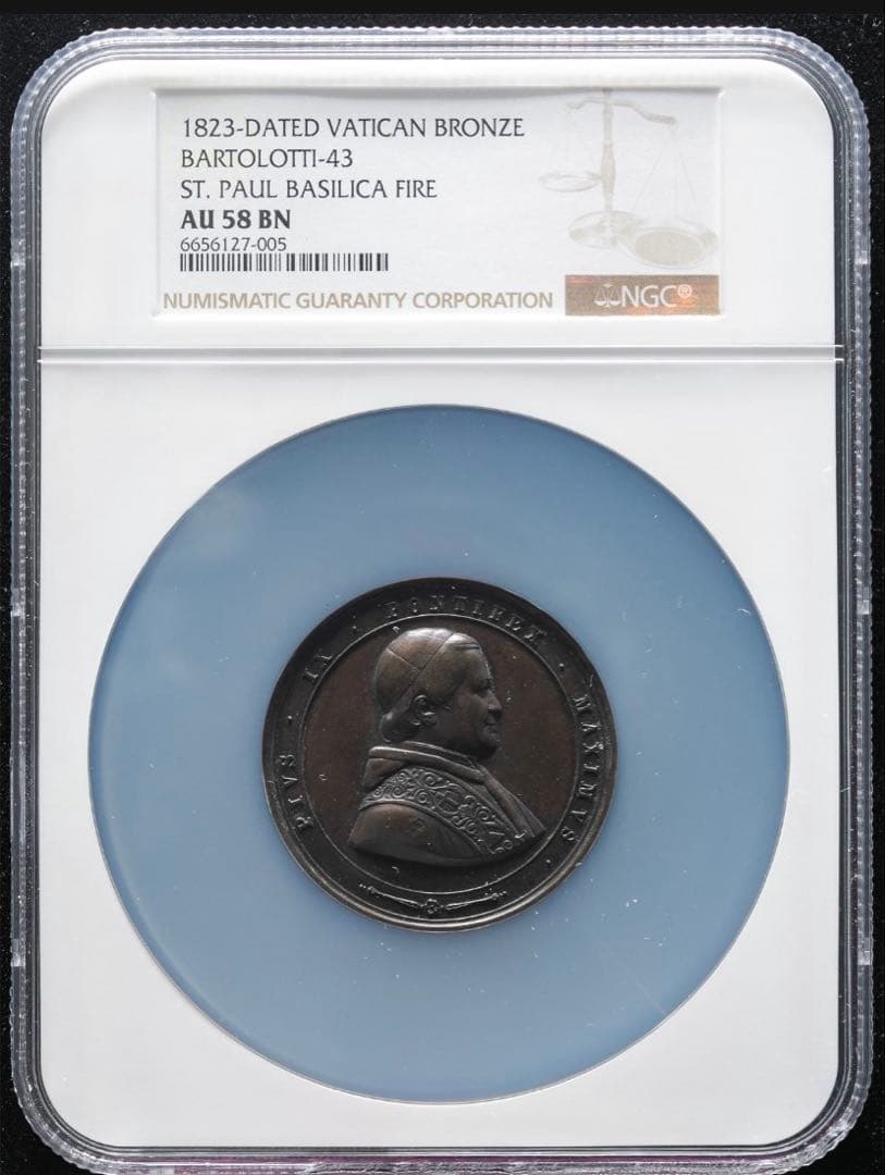 バシリカ　サン・パオロ大聖堂火災1823年 バチカン ブロンズ メダル