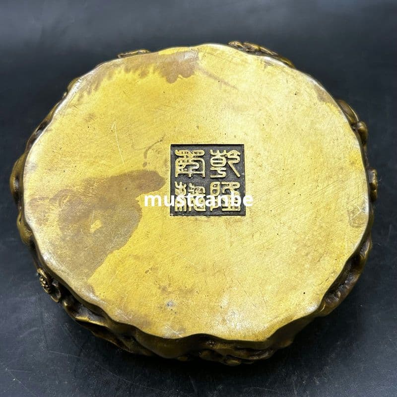 銅 細工 梅花狐薫る香炉 灰皿 茶道具 香道具 九尾狐 装飾品 工芸品置物