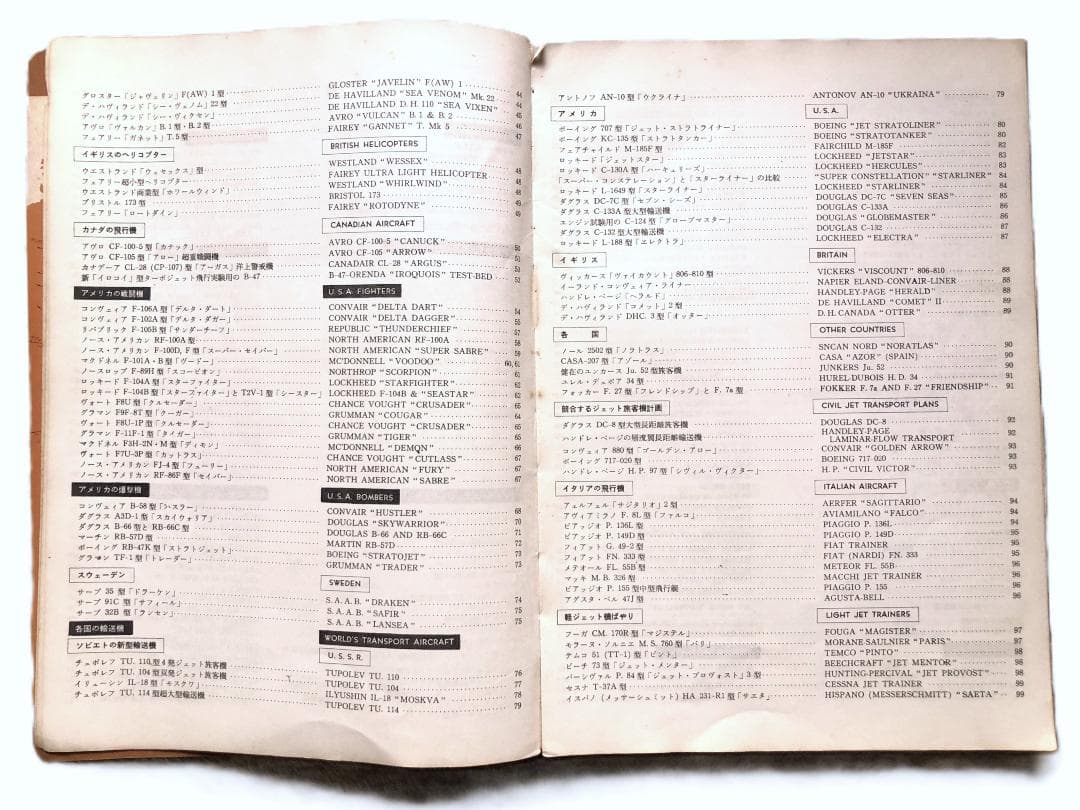 【 WORLD AVIATION 1958 】　希少本　世界の航空