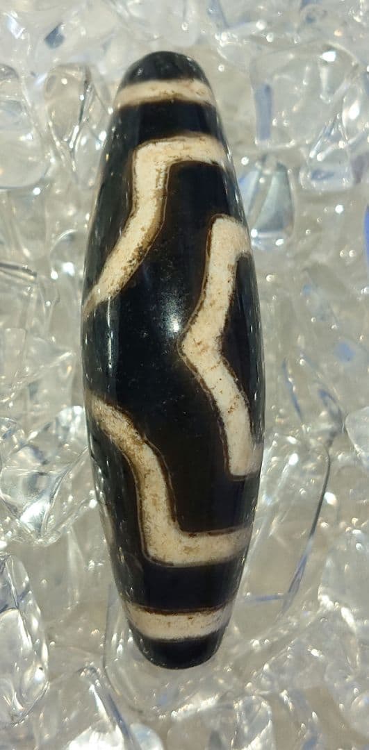 チベットビーズ老天珠 天然石 品名:天珠 超レア老礦石 牛角 三眼天珠