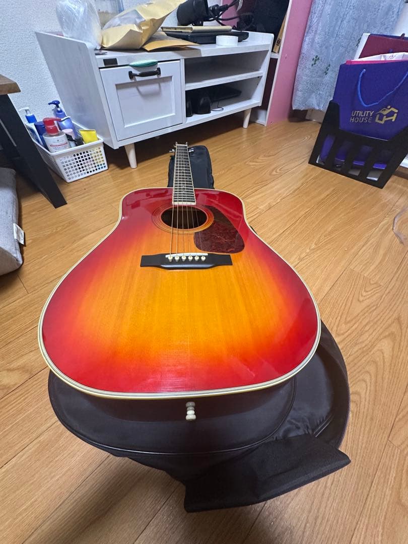 Morris アコースティックギター レッドグラデーション