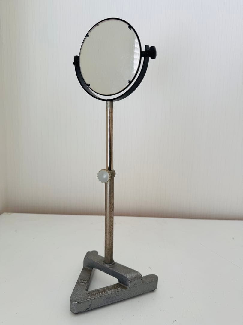台座付凸面鏡 ヴィンテージ 理科室 実験器具 SHIMADZU