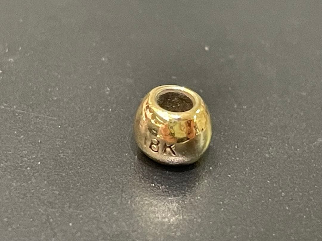 18金18k刻印あり 無垢丸ビーズ1個売り 0.7g