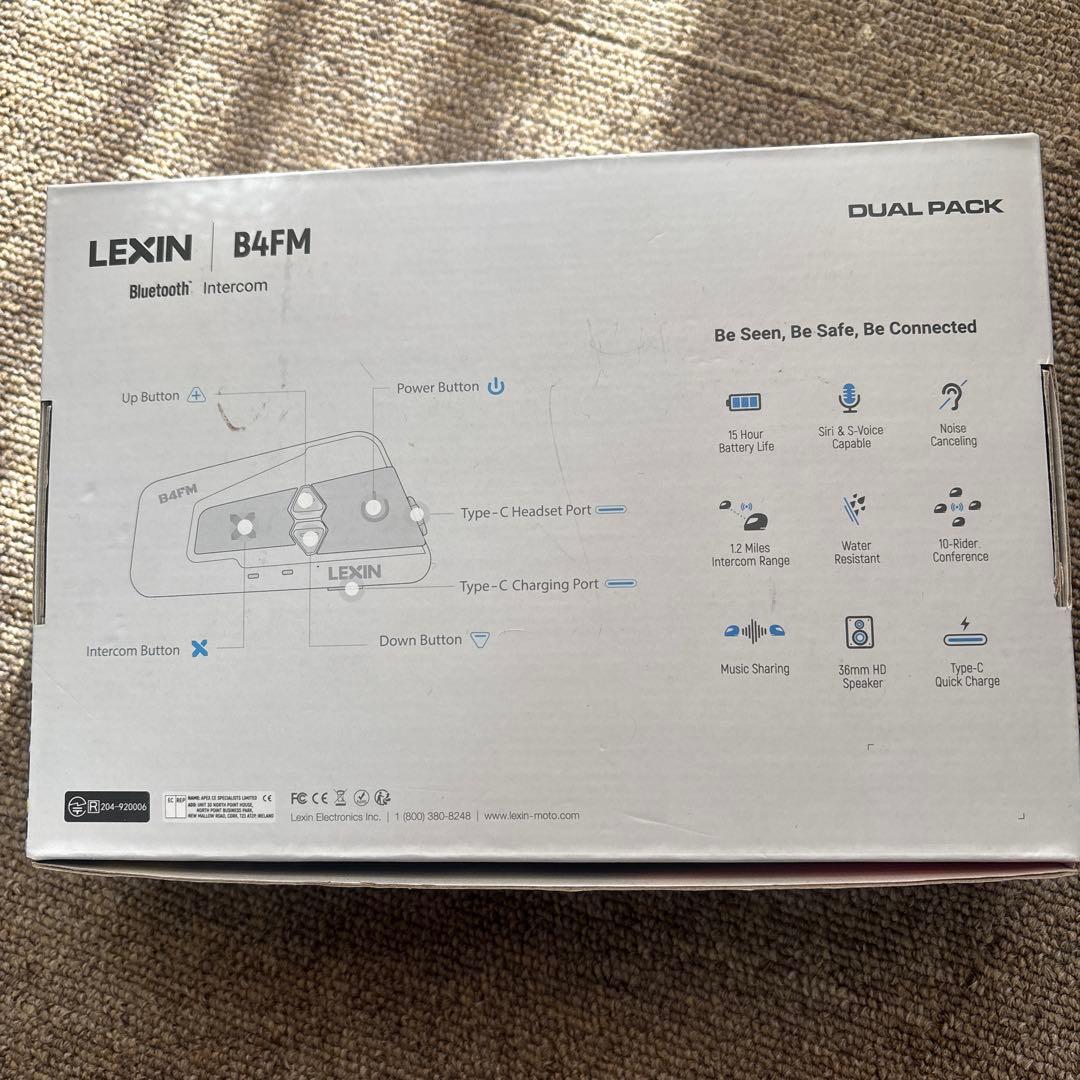 LEXIN B4FM Bluetoothインターコム デュアルパック