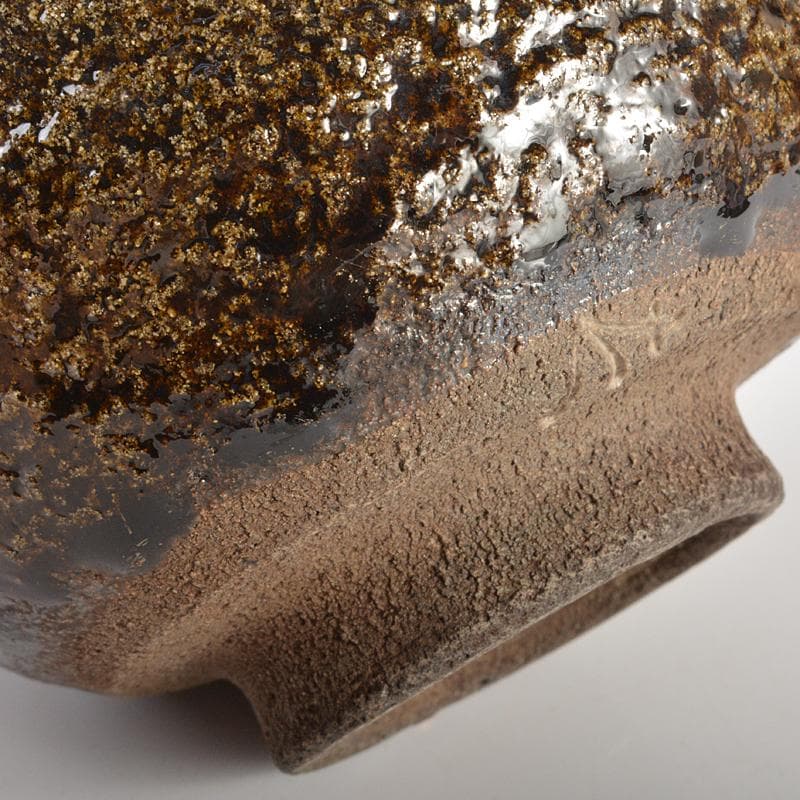 十三代中里太郎右衛門造　朝鮮唐津　茶碗　仕覆付　共布　鵬雲斎極め箱　DR6728