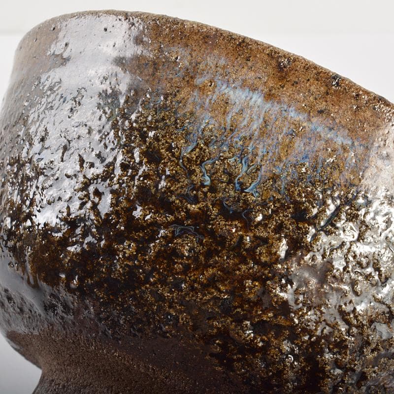 十三代中里太郎右衛門造　朝鮮唐津　茶碗　仕覆付　共布　鵬雲斎極め箱　DR6728