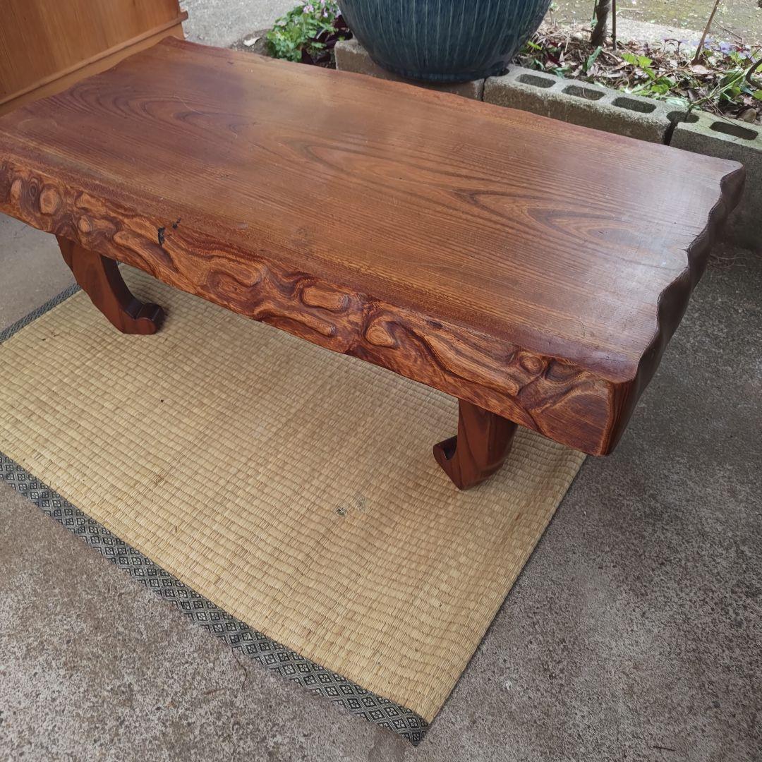 昭和レトロ　無垢材　小型座卓　ちゃぶ台　古民家　当時物