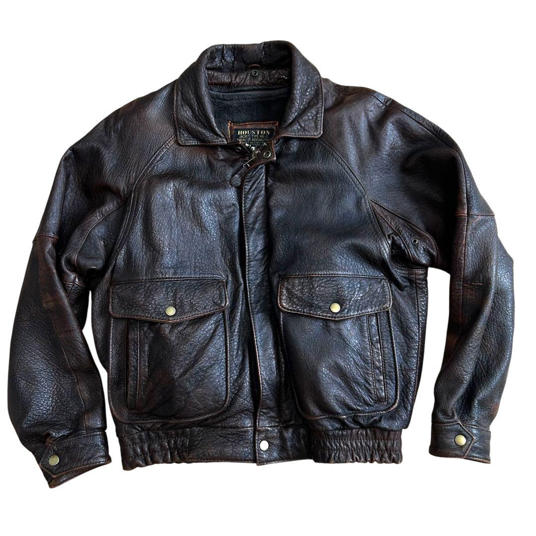 ★美品★ HOUSTON MB-2 レザー ボア着脱ライナー付 ラムレザー