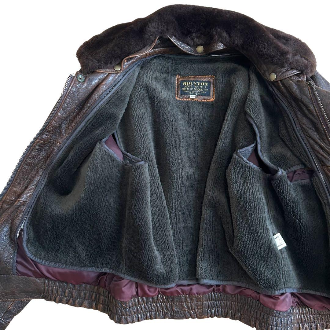 ★美品★ HOUSTON MB-2 レザー ボア着脱ライナー付 ラムレザー