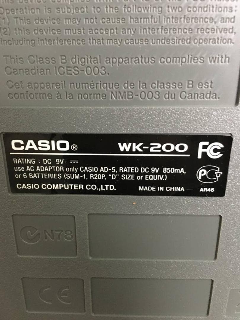 CASIO カシオ WK-200 電子キーボード シンセサイザー 電子ピアノ