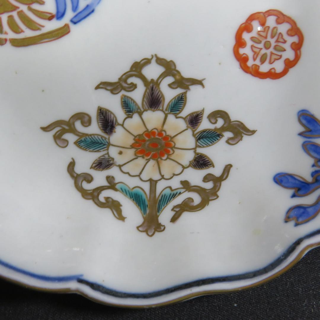 小皿 4枚 色絵 金彩 古伊万里 鳥 銘 江戸時代