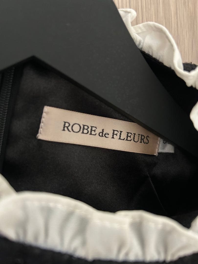 ROBE de FLEURS ブラックツイードミニドレス