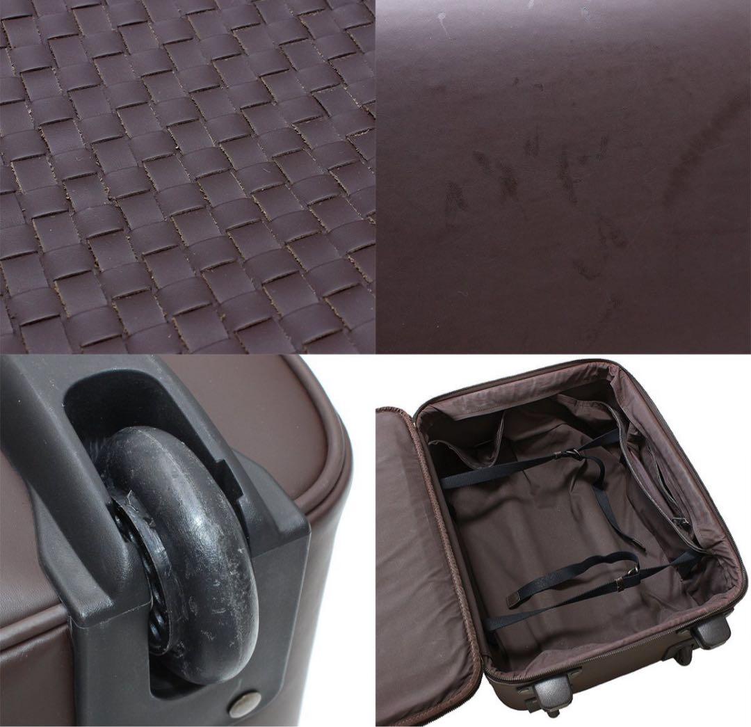 R2089 美品 ボッテガヴェネタ イントレチャート レザー キャリーバッグ