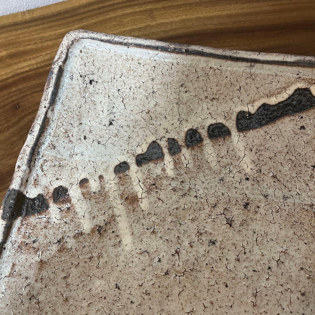 【新品未使用】中川自然坊　粉引唐津　八寸角皿